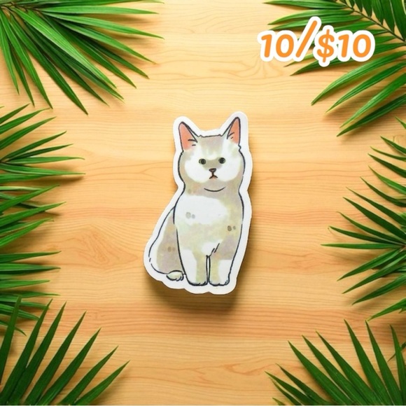 Serious Sitting Cat Sticker – 1.5” - Picture 1 of 1